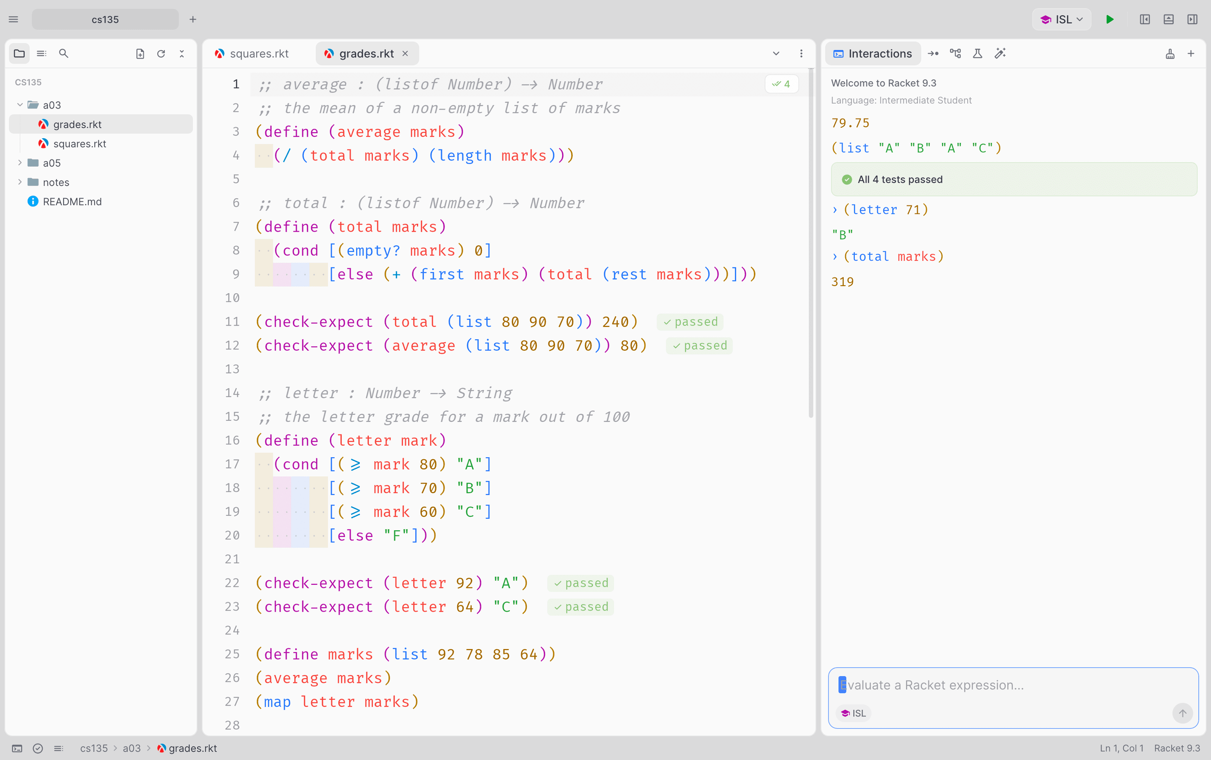 The same program in the One Light theme.